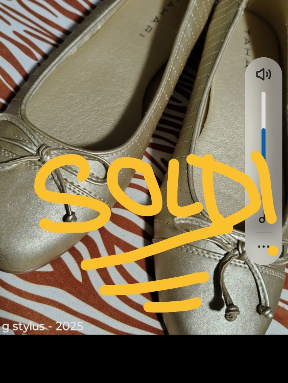 TAHARI WOMENS 10 ( NWOT😲🔥) Gold Metallic Bow Ballet Flats